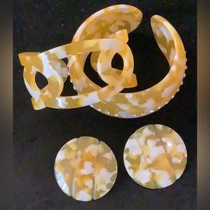 Sassy Jones Zaria Crystal Studs and Bangle Lemon